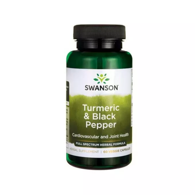 Swanson Turmeric and Black Pepper, 60 kapsułek skład, cena, opinie