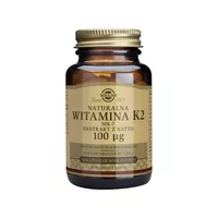 SOLGAR - naturalna witamina K2 100 µg, wspiera krzepnięcie krwi, 50 kapsułek