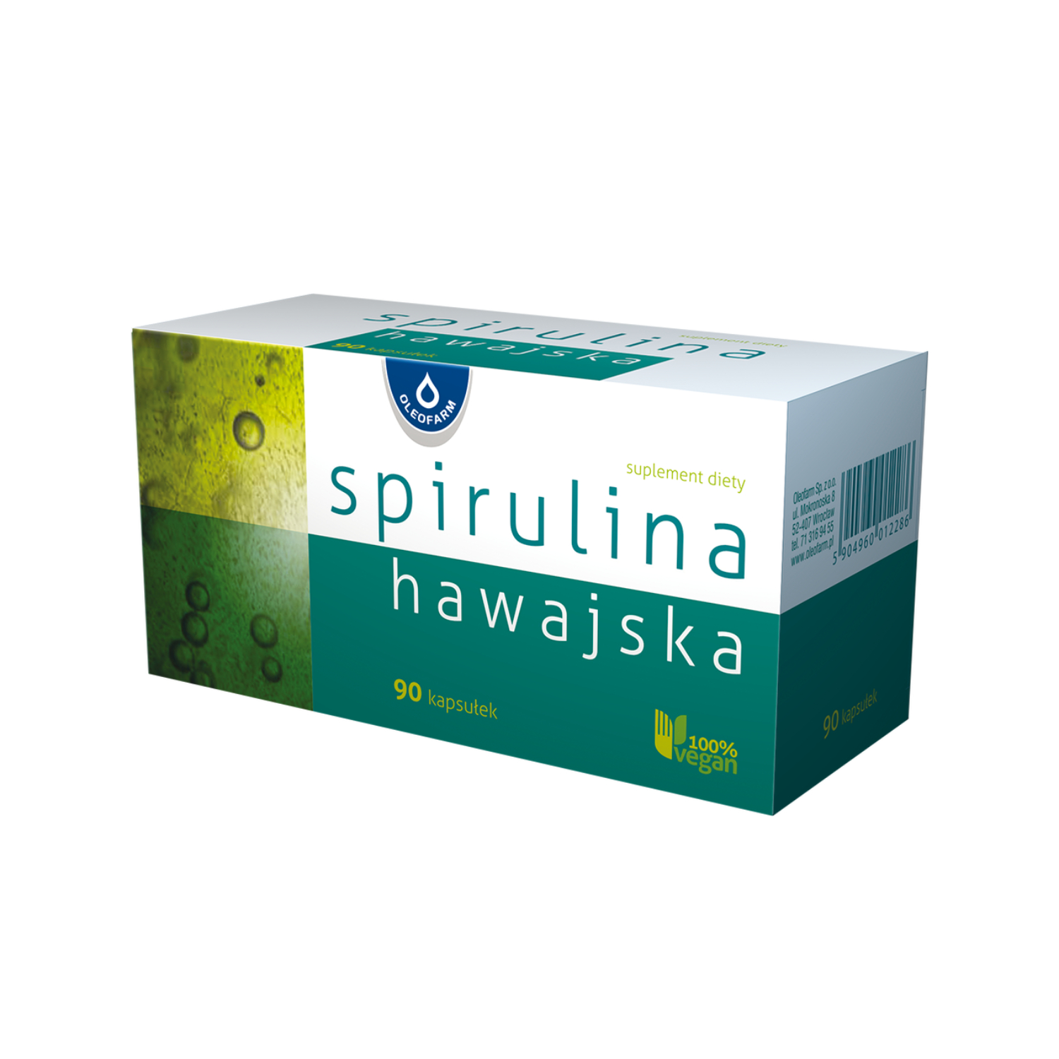 Oleofarm, Spirulina hawajska, 90 kapsułek skład, cena, opinie