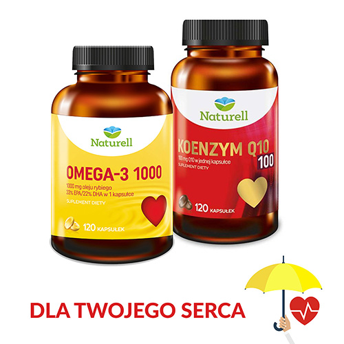 ZESTAW Naturell Koenzym Q10 100, 120 kapsułek + Naturell Omega3 1000