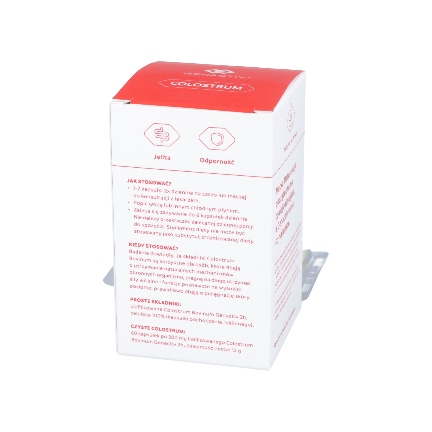 Complément Alimentaire Genactiv Colostrum - 60 Gélules - Soutien De L'Immunité Naturelle - Neuf